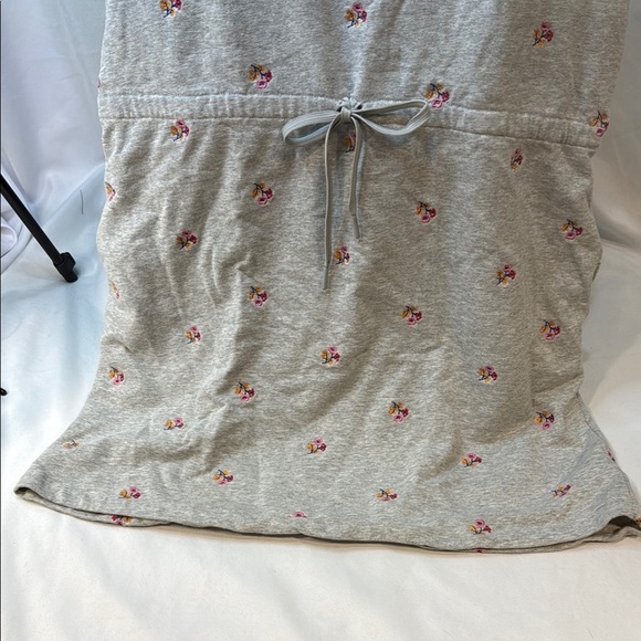 Draper James Gray Sweatshirt Dress, Pink Floral Embroidery, Size Large, Preowned - Picture 6 of 9